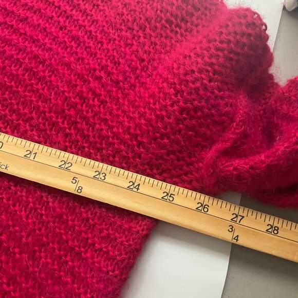 Free People S V-Neck Oversized Knit Sweater All Mine Hot Pink Alpaca Bl Slouchy - Picture 7 of 10